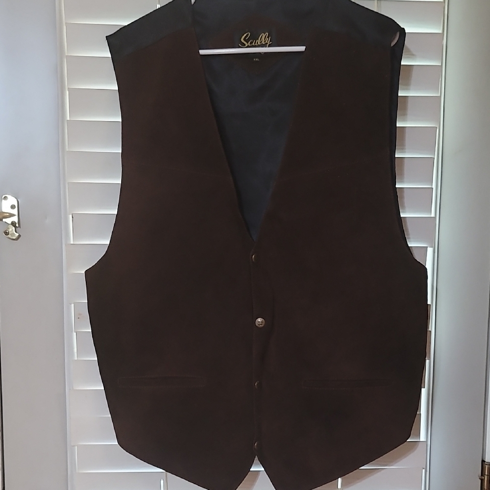 Scully Dark Brown Suede Vest